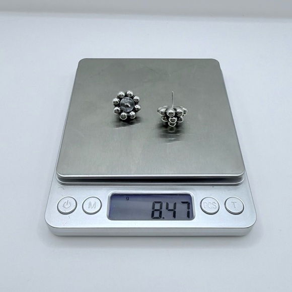 TAXCO Vintage Sterling Silver Cluster Earrings - Picture 11 of 11